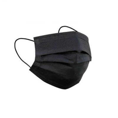 Mascarillas quirúrgicas negras polipropileno 3 capas. Caja 50 unidades