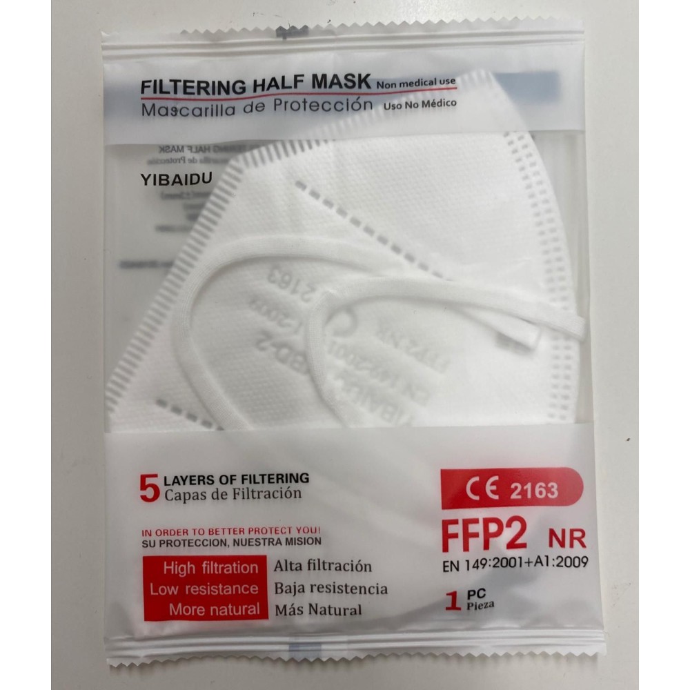 Mascarillas autofiltrantes partículas FFP2 sin válvula. Pack 20 unidades