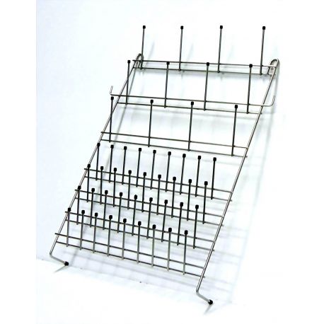 Hanging stainless steel drainer 450x570 mm. Capacity 48 terminals