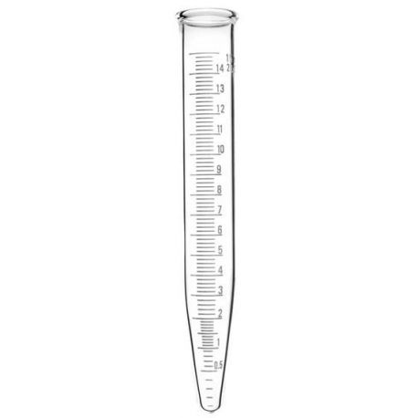 Tubo centrifugadora vidrio fondo cónico graduado. Tamaño 17x115 mm (15 ml)