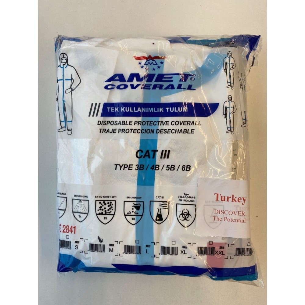 Mono protecció química amb caputxa A-7092 Cat III tipus 3B, 4B, 5B i 6B