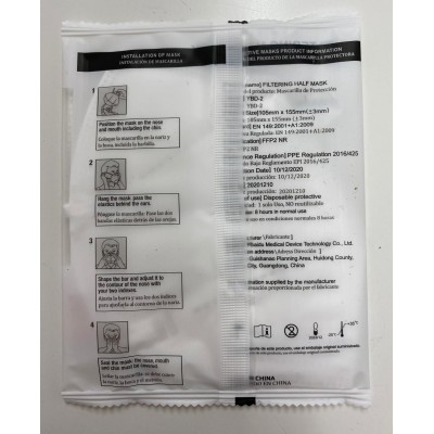 Mascarillas autofiltrantes partículas FFP2 sin válvula. Pack 20 unidades