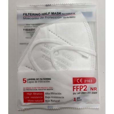 Mascarillas autofiltrantes partículas FFP2 sin válvula. Pack 20 unidades