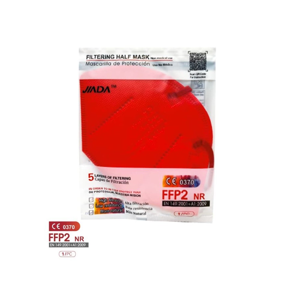 Mascaretes autofiltrants FFP2 colors sense vàlvula. Pack 20 unitats