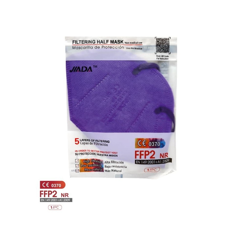 Mascaretes autofiltrants FFP2 colors sense vàlvula. Pack 20 unitats