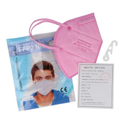 Mascaretes autofiltrants partícules FFP2 roses sense vàlvula. Pack 20 unitats