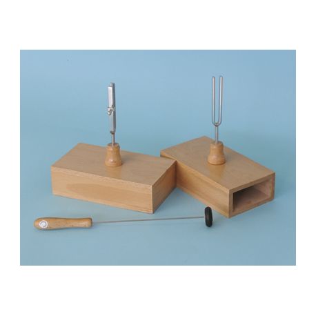 Tuning forks with QLD-006 soundboard. Frequencies 426.6 and 426.6 Hz with tuner