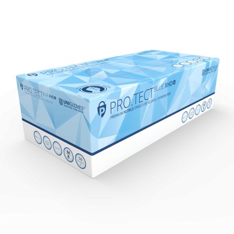 Guants examen nitril talla 7-8 mitjans. Capsa 100 unitats