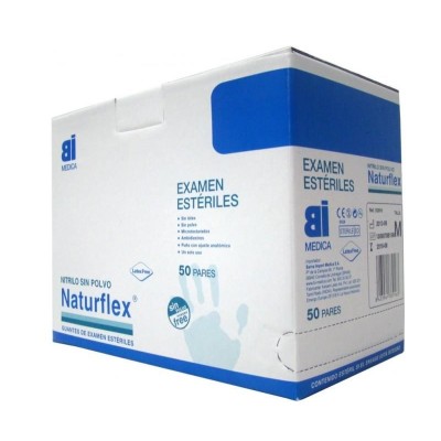 Guantes examen nitrilo estériles extralargos Dermagrip D-140X-43. Caja 100 unidades