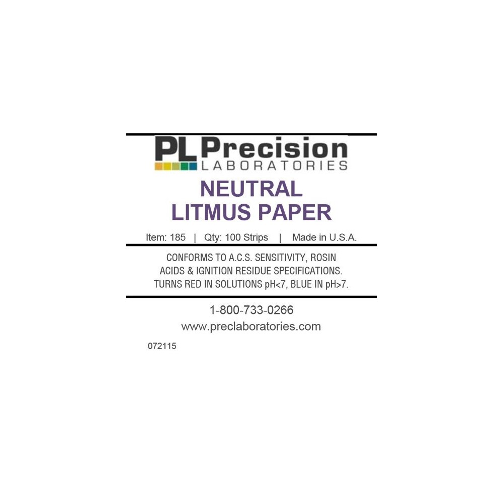 Tires indicadores paper tornassol neutre P-185. Tub 100 unitats