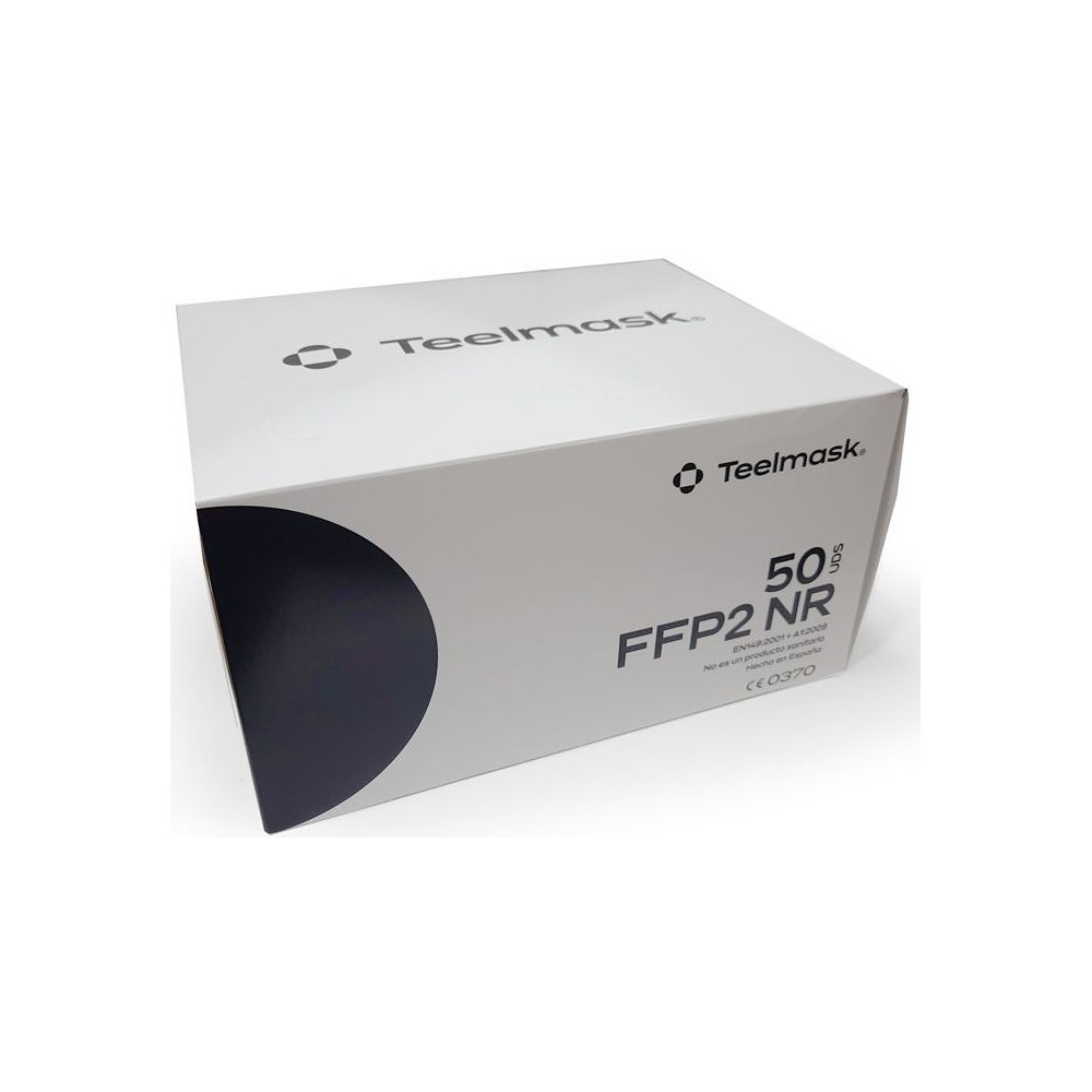 Mascaretes autofiltrants FFP2 blanques Teelmask. Capsa 50x1 unitats