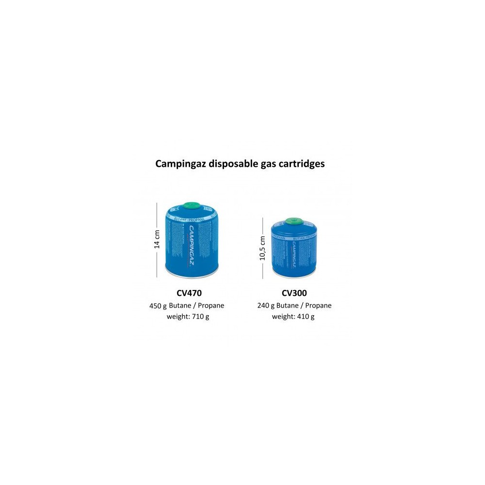 Cartucho gas butano de tirar con válvula CV-470. Carga 450 g