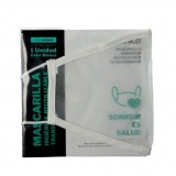 Mascaretes infantils transparents tela reutilitzable color blanc. Paquet 10 unitats