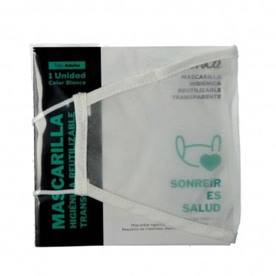 Mascarillas transparentes tela reutilitzable color blanco. Pack 10 unidades