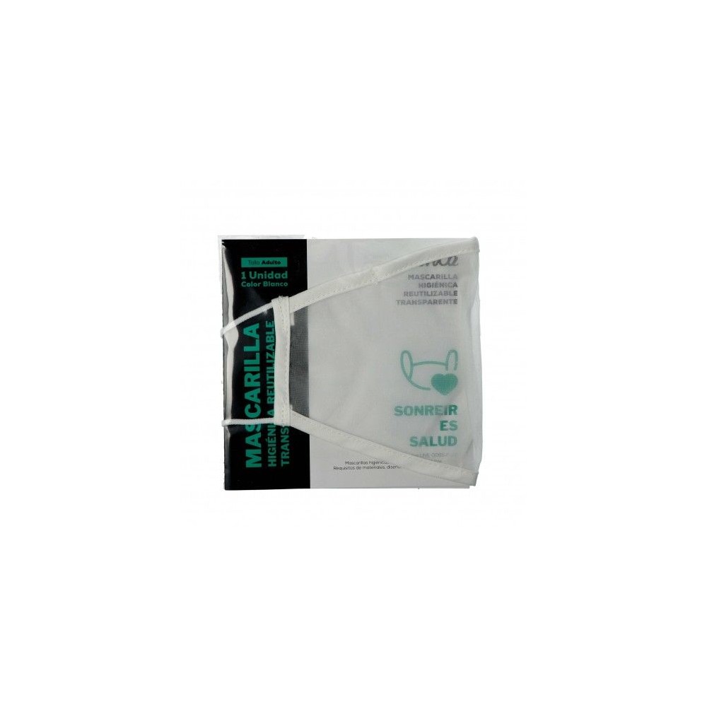 Mascarillas transparentes tela reutilitzable color blanco. Pack 10 unidades