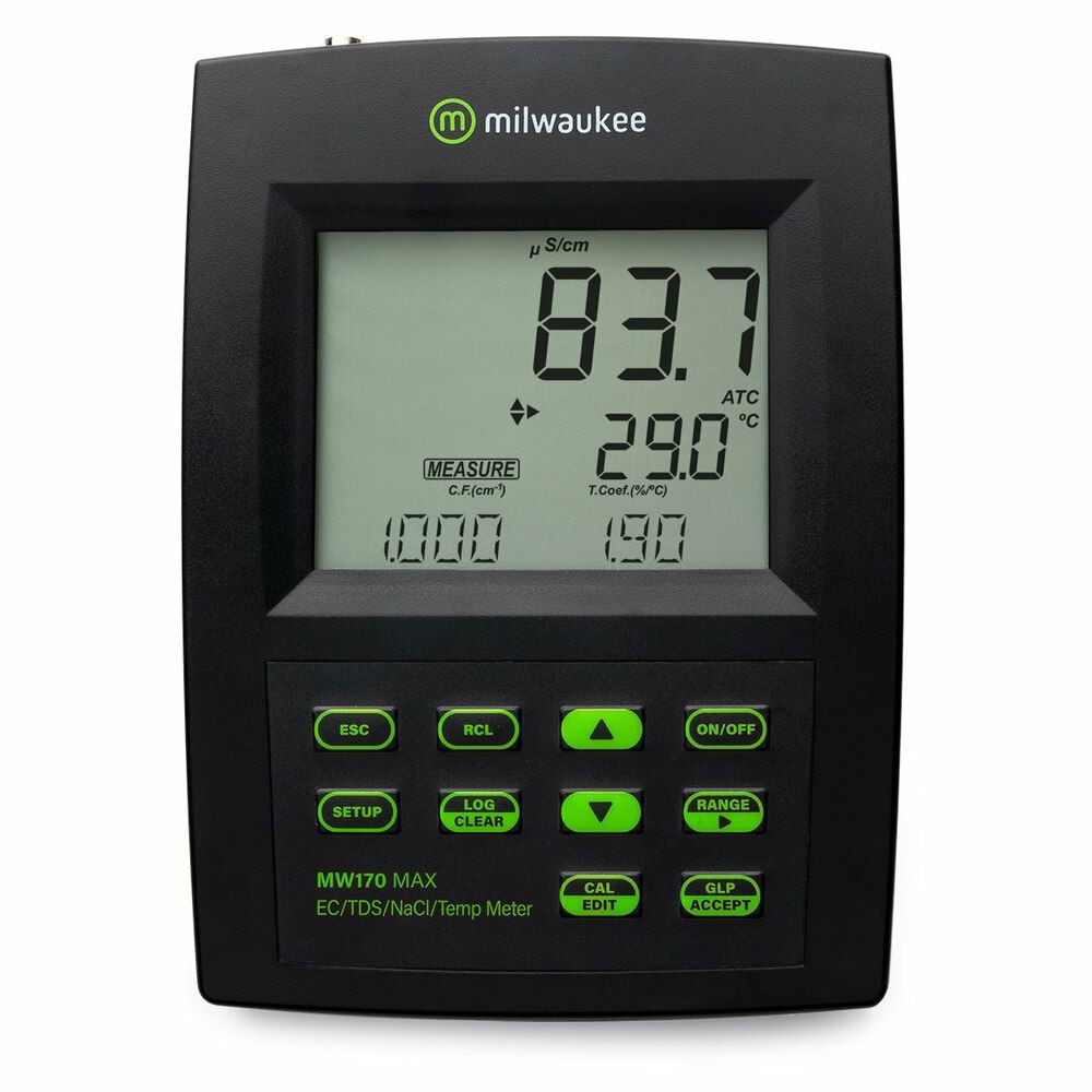 Conductímetre laboratori Milwaukee MI-170. Rangs CE-TDS-NaCl-Temp
