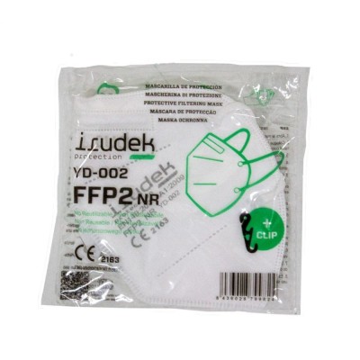 Mascaretes autofiltrants FFP2 blanques Irudek YD-002. Capsa 50 unitats