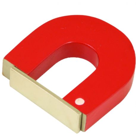 Red horseshoe alnico magnet PH-0795E. Measurements 50x38x9 mm
