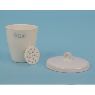 Crisol porcelana Gooch con tapa PLB-002. Medidas 38x36 mm (20 ml)