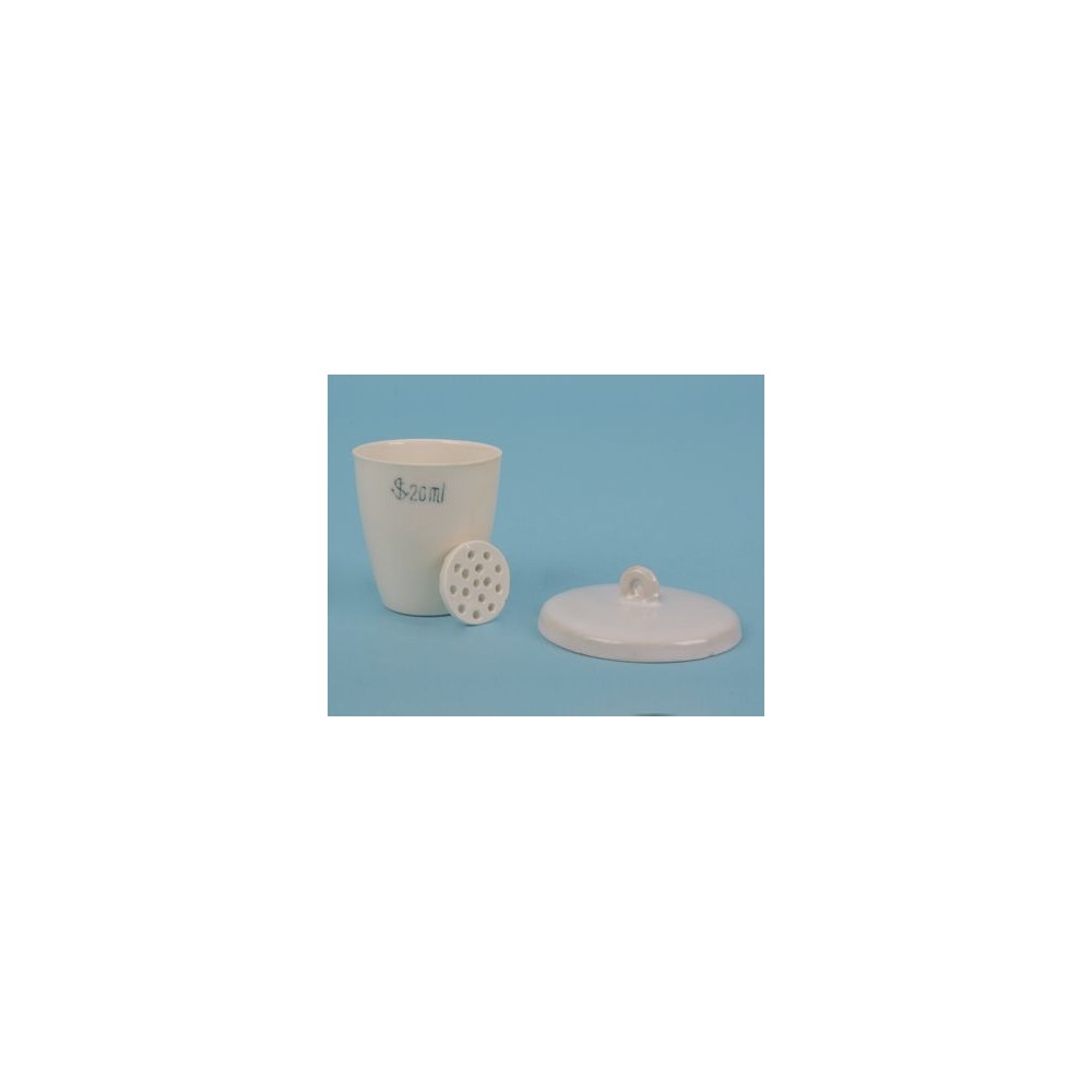 Crisol porcelana Gooch con tapa PLB-002. Medidas 38x36 mm (20 ml)