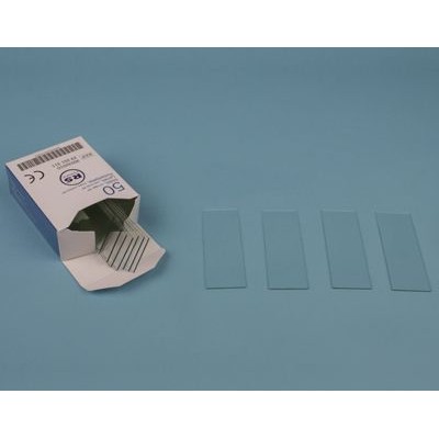 Portaobjetos cortados 26x76 mm. Caja 50 piezas