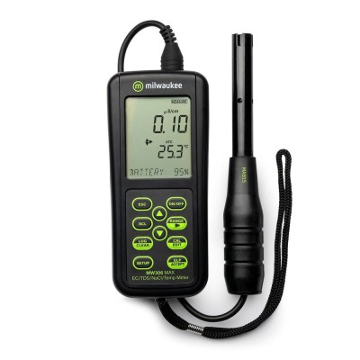 Conductímetro portátil Milwaukee MW-306. Rangos CE-TDS-NaCL-Temp