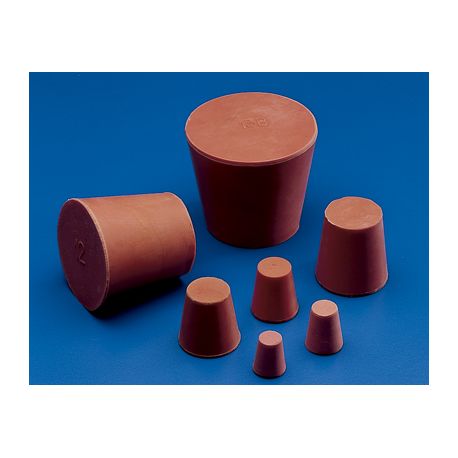 Solid red rubber stopper BMD-090. Measurements 54x41x53 mm conical