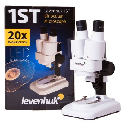 Microscopio estereoscópico iniciación Levenhuk 1ST. Columna 20x