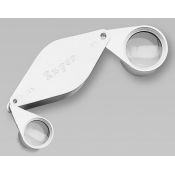 Lupa plegable dues lents vidre 8x-15x. Base alumini 25 i 14 mm