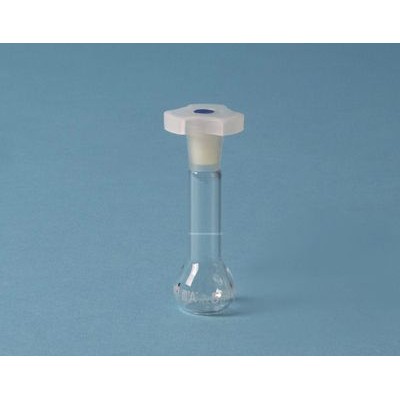Matràs aforat vidre amb tap plàstic PP DDB-001. Capacitat 5 ml