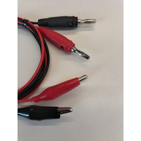 Electrical connection cables 1000 mm banana-clamps. Red-black game