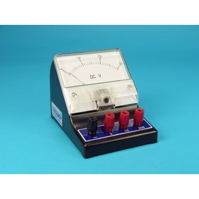 Voltímetro analógico V-16410. Escalas 0-3 Vcc, 0-15 Vcc, 0-300 Vcc