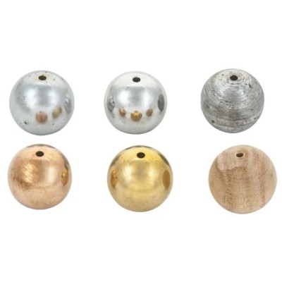 Bolas pendulares 25 mm perforadas PH-0109. Juego 6 materiales