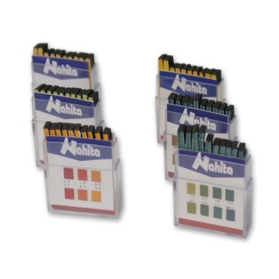 Papeles reactivos indicadores pH escala 8'2 a 10'0. Caja 200 tiras
