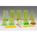 Cuerpos geométricos plástico transparente 75x75 mm. Capsa 10 piezas