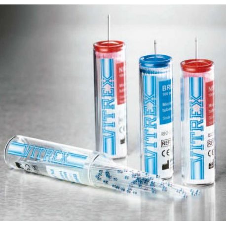 75 mm hematocrit capillary tubes with heparin. Box 1000 units