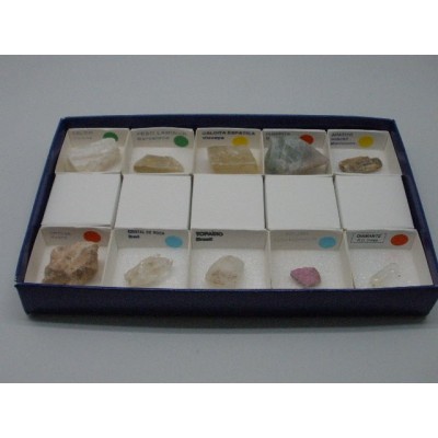 Escala duresa de Mohs 40X40 mm. Capsa 10 minerals