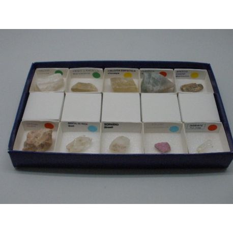 Escala duresa de Mohs 40X40 mm. Capsa 10 minerals