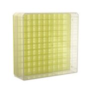 Caja congelar criotubos plástico amarillo FBXP-Y02. Capacidad 81x2 ml