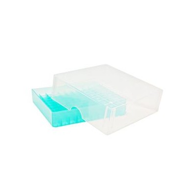 Caja congelar criotubos plástico amarillo FBXP-Y02. Capacidad 81x2 ml