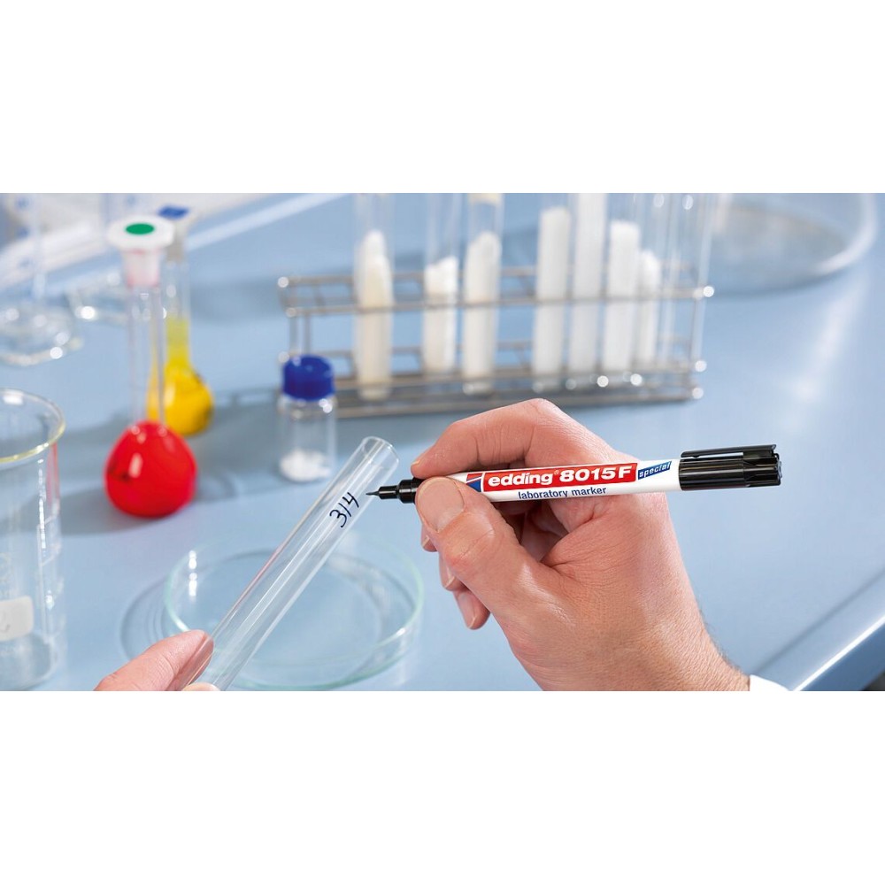 Marcador rotulador laboratorio Edding 8015F. Punta cónica 0'75 mm