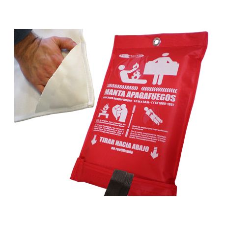 Fireproof fire blanket in wall box. Measurements 1200x1800 mm