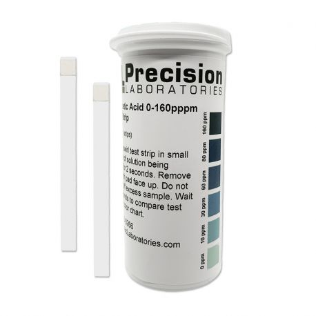 Peracetic acid test strips 0-10-30-60-80-160 ppm PAA-160. Tube 100 units