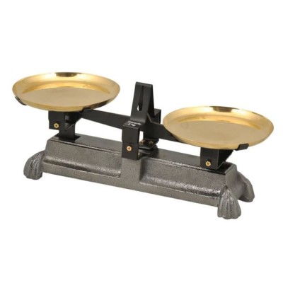 Balança dos plats Roberval amb pesos. Càrrega 2000 grams en 1 g