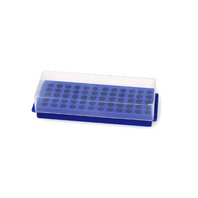Gradilla microtubos plástico PP reversible 0'5 / 1'5 ml. Capacidad 60 unidades