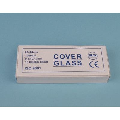 Cubreobjetos cuadrados 20x20 mm. Caja 1.000 piezas
