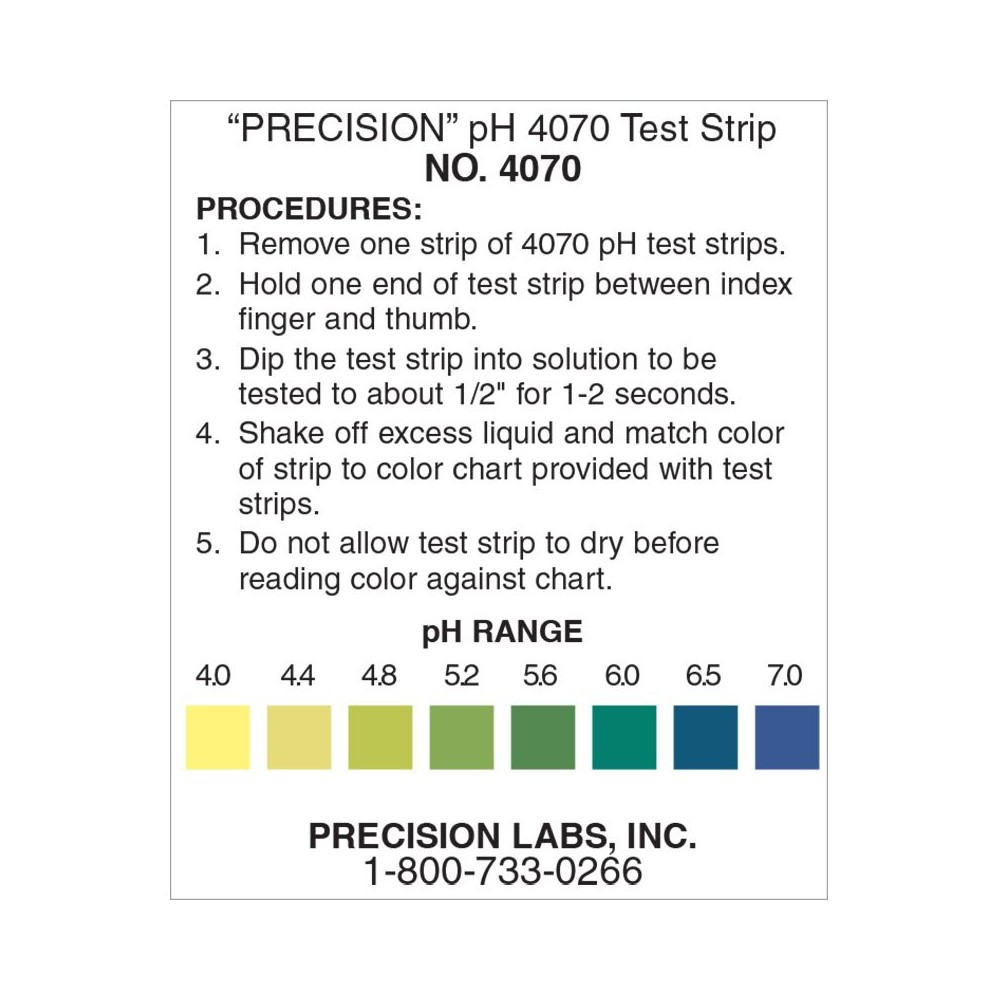 Tires indicadores plàstic pH -6 (0'5 pH) PH-0060-1. Bossa 50 unitats