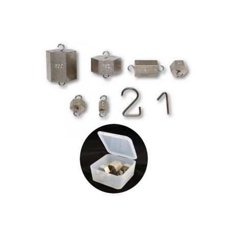 Hexagonal mass weights with hook DM-232007. 11 piece set