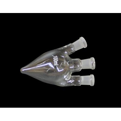 Matraz forma corazón tres bocas E-14/23(3) PBM-003. Capacidad 100  ml