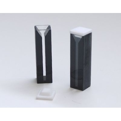 Cubetes espectrofotòmetre quars UV pas 10 mm 0'7 ml. Capsa 2 unitats